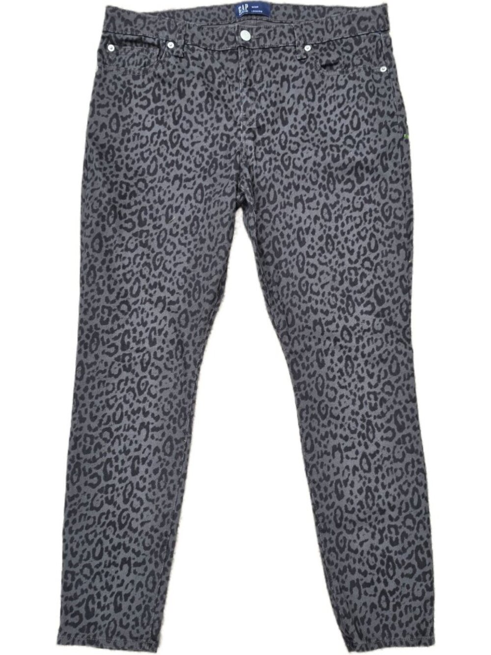 Gap Charcoal Gray Leopard Print Denim Leggings 14
